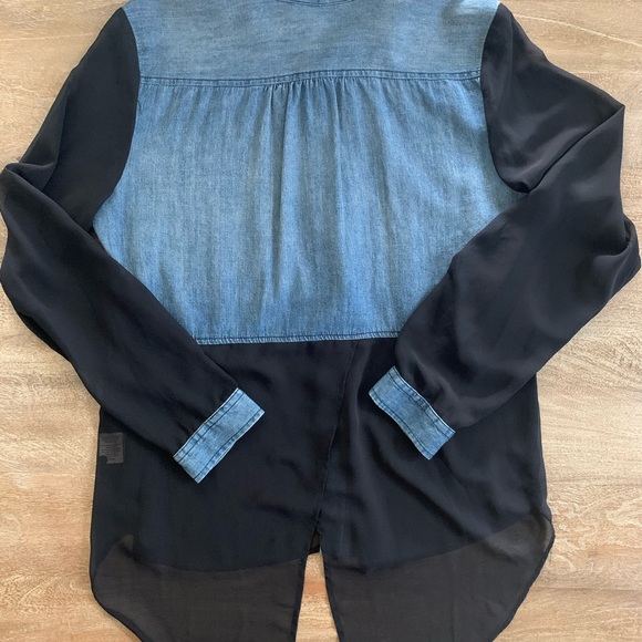 Women’s Denim Button Down with Shear - Picture 6 of 6